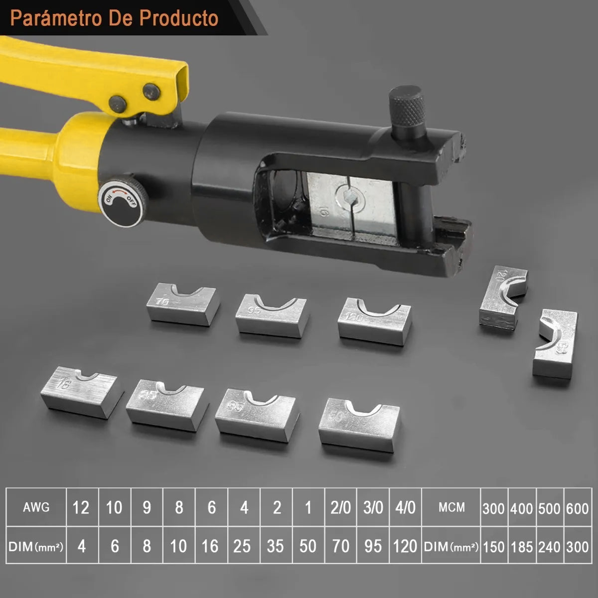 Juego de herramientas de crimpado hidráulicas DEWINNER de 16 t (30 piezas)