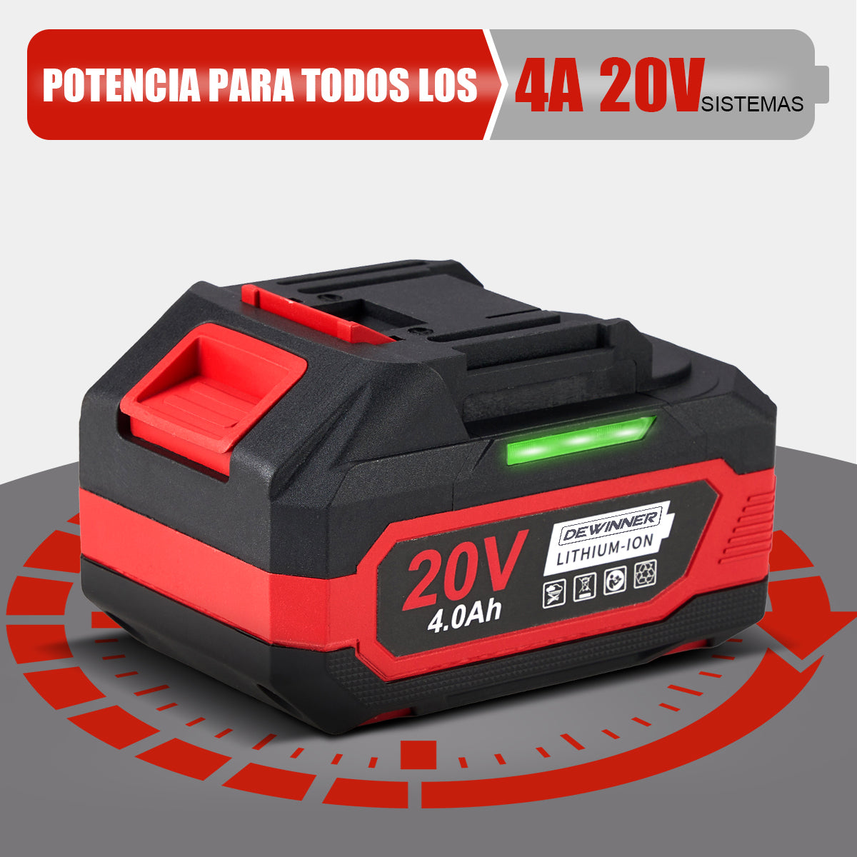 Mini esmeriladora 4-1/2" inalámbrica 20 V JMJ-A5101 Dewinner