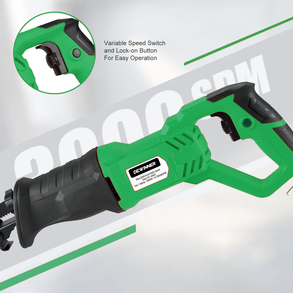 Sierra Sable 900w Velocidad Variable Industrial DEWINNER