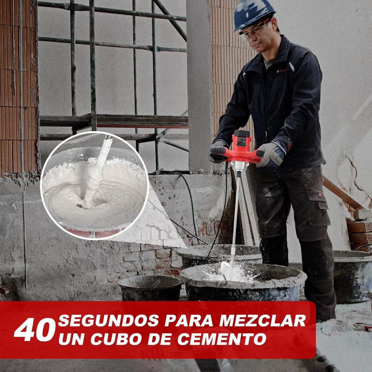 Mezcladora Eléctrica De Cemento/pintura DEWINNER 6 Velocidade