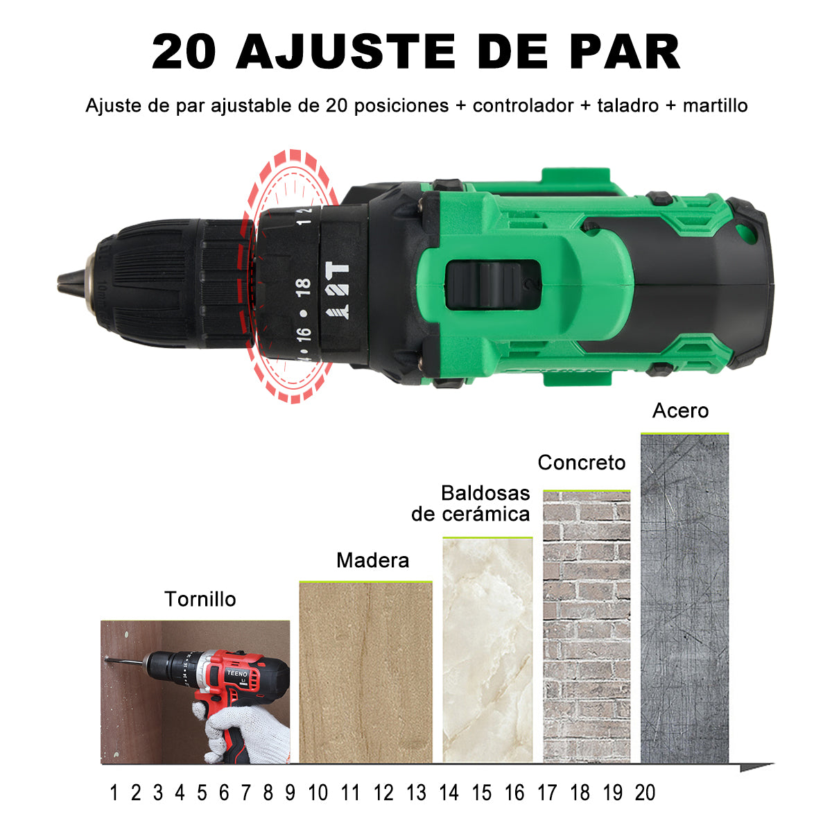 Taladro Rotomartillo DEWINNER 714 Con Estuche Y Batería 2ah