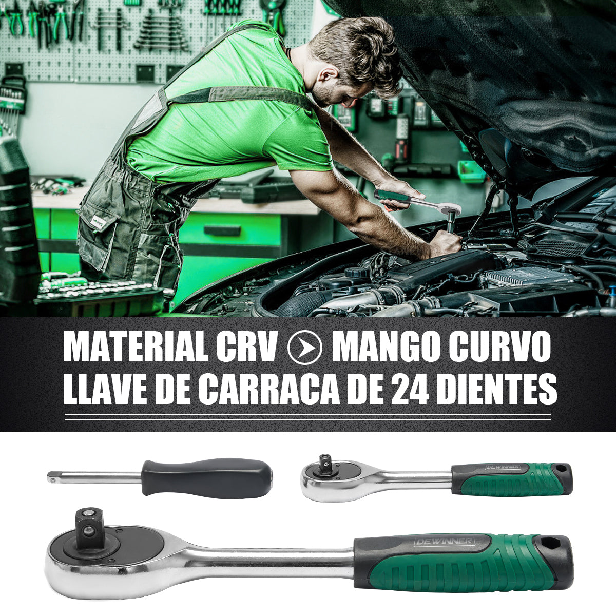 DEWINNER De Herramientas Mecanica Dados Acerokit82 Pzas