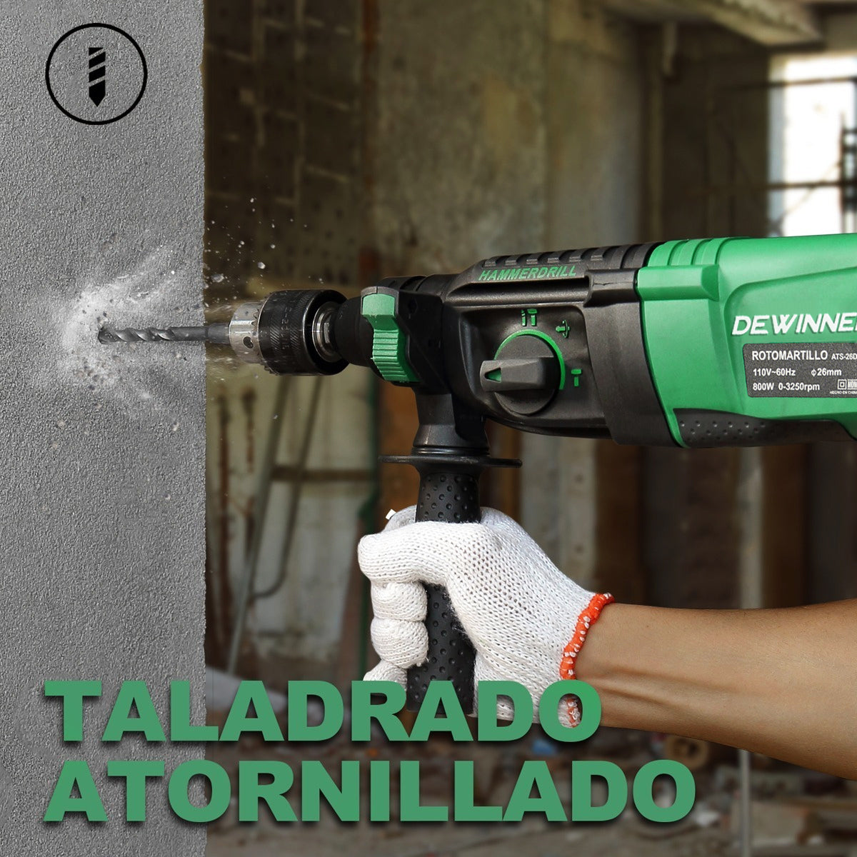 Rotomartillo Cincelador Perforador SDS DEWINNER 800w