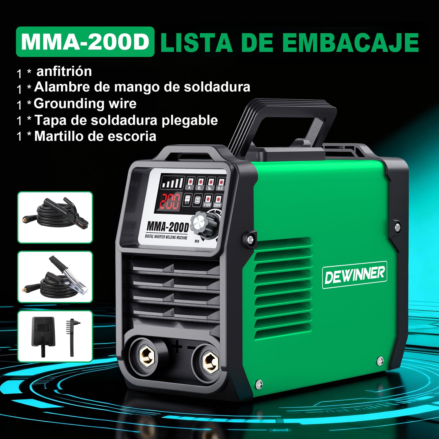Soldadora 110v 60hz Ciclo De Trabajo: 60% Corriente De Salida: 20 -130a Dewinner