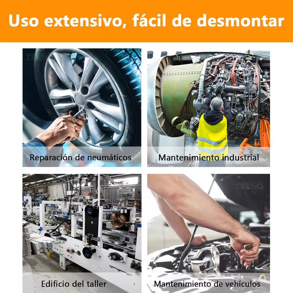 Pistola Impacto 1 Pulgada 2dados 4200 Rpm 2180 Nm Teeno 550a