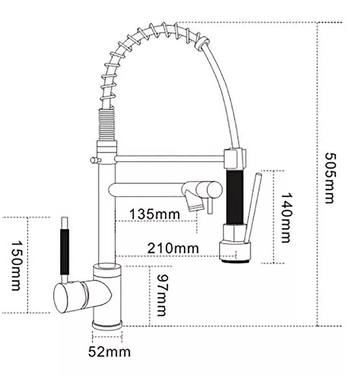 Grifo Mezclador De Cocina Teeno Chef, Mono Mando Profesional