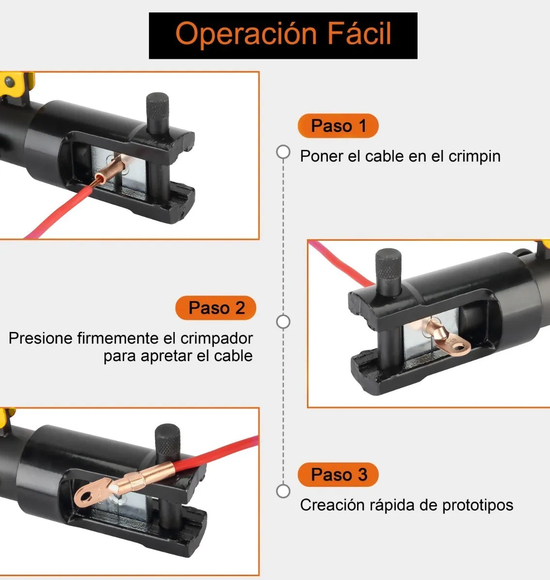 Juego de herramientas de crimpado hidráulicas DEWINNER de 16 t (30 piezas)