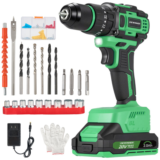 Taladro eléctrico inalámbrico sin escobillas DEWINNER de 20 V
