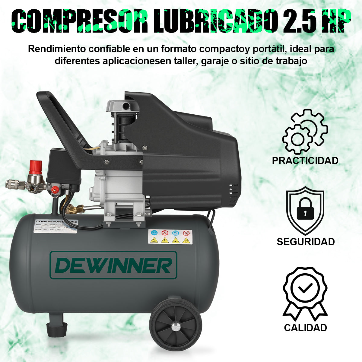 Compresor De Aire 25L 2.5HP Dewinner