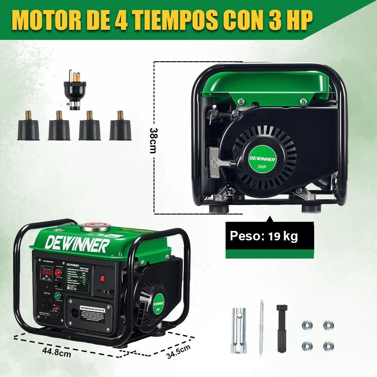 GENERADOR PORTÁTIL MONOFÁSICO  1000W DEWINNER