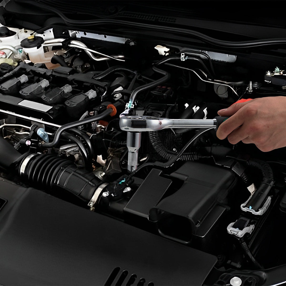 Juego de herramientas profesionales con llave de trinquete DEWINNER de 12 piezas