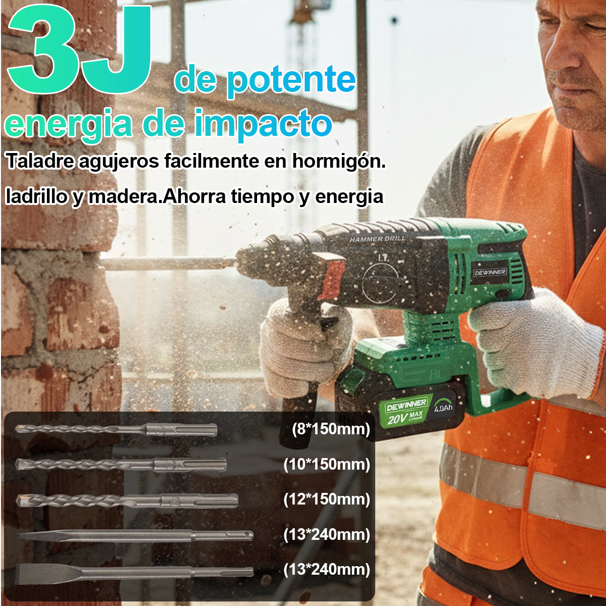 Dewinner VW52 Rotomartillo  inalámbrico