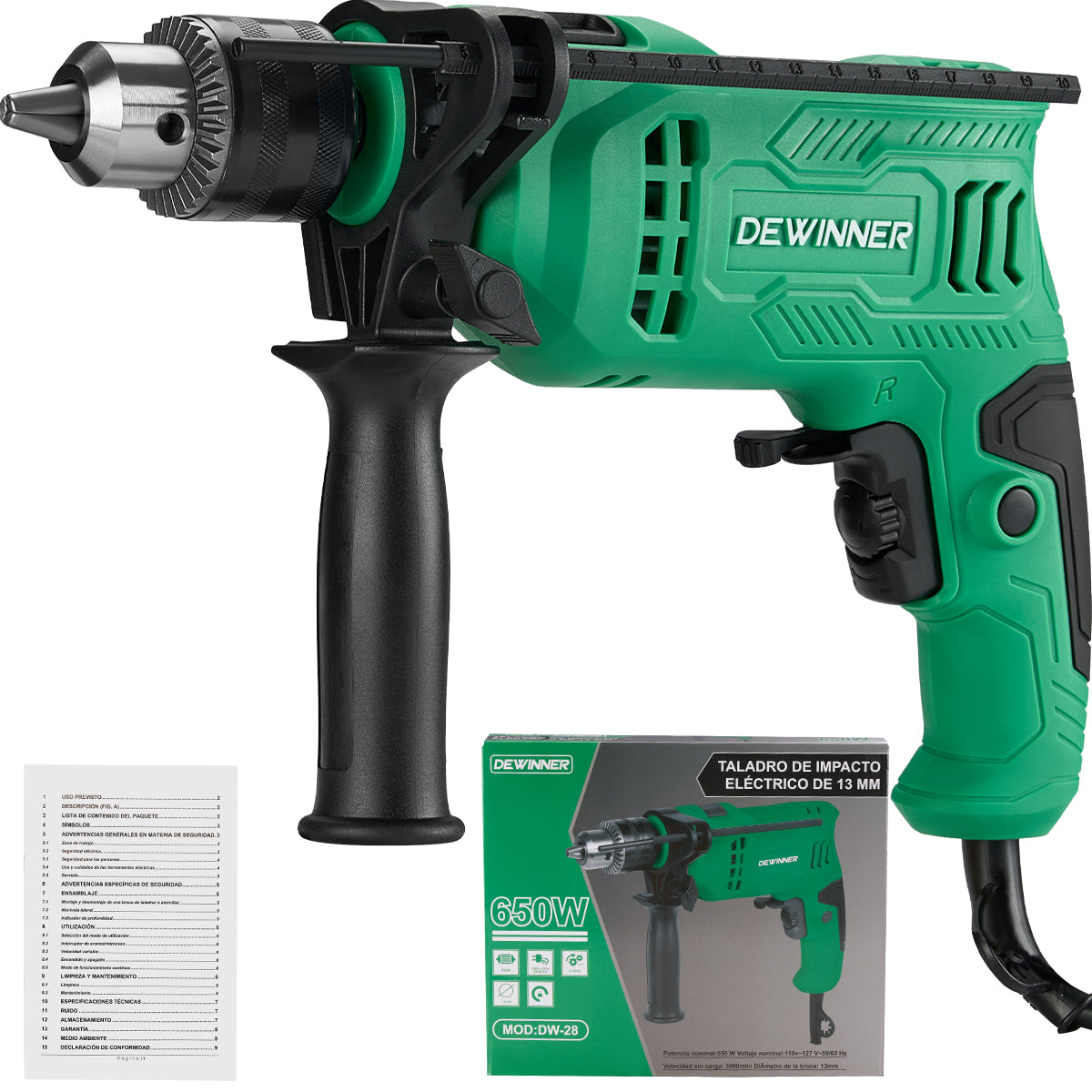 Taladro De Impacto 650w 1/2 Pulgadas Dewinner