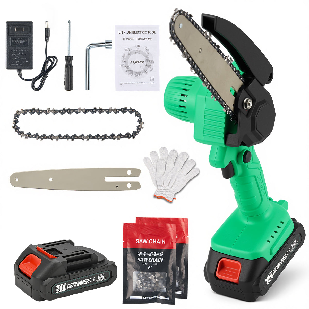 Mini Motosierra Inalámbrica 500w 2000rpm 2 En 1 ( 4 Pulgadas,6pulgadas) Dewinner