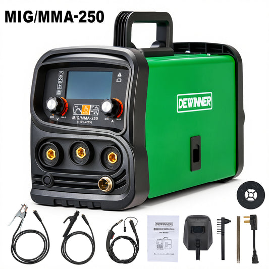 Máquina De Soldar Profesional Dewinner – MIG/MMA-250 (110V–220V)