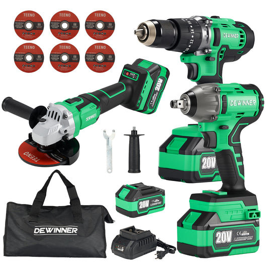 Juego de llaves de impacto 3722 + martillo perforador 912 + amoladora angular