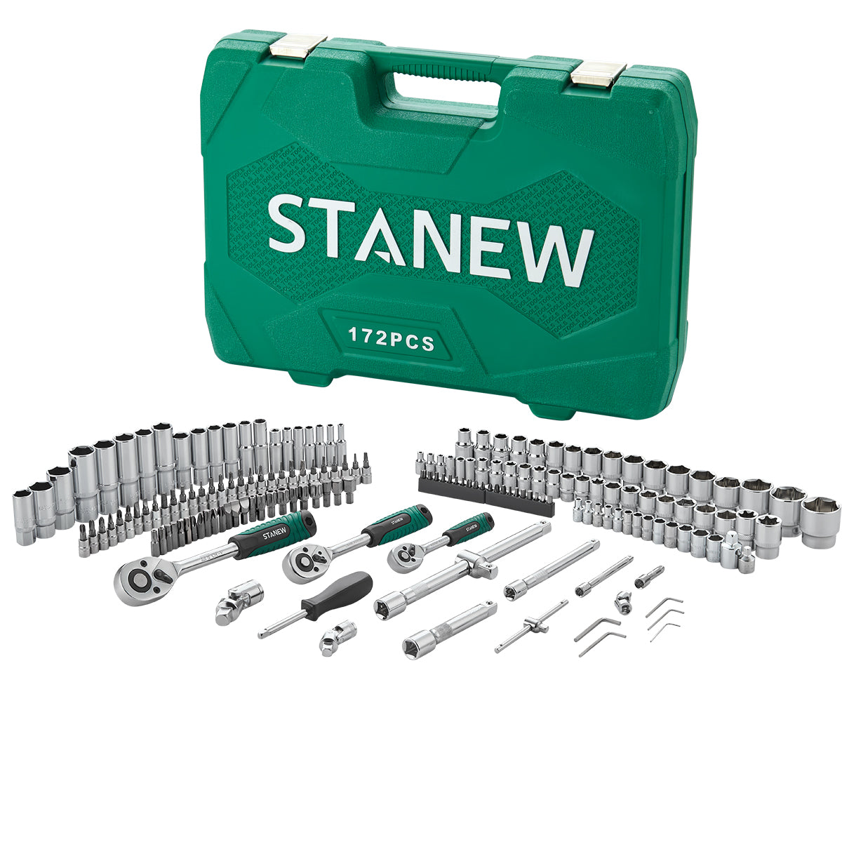 Juego De Dados 172 Piezas Stanew Llaves Autocle Con Estuche