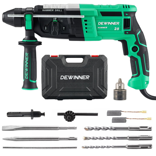 Taladro Rotomartillo Sds Plus 1080w 4 Modos Con 6 Accesorios Profesional Dewinner
