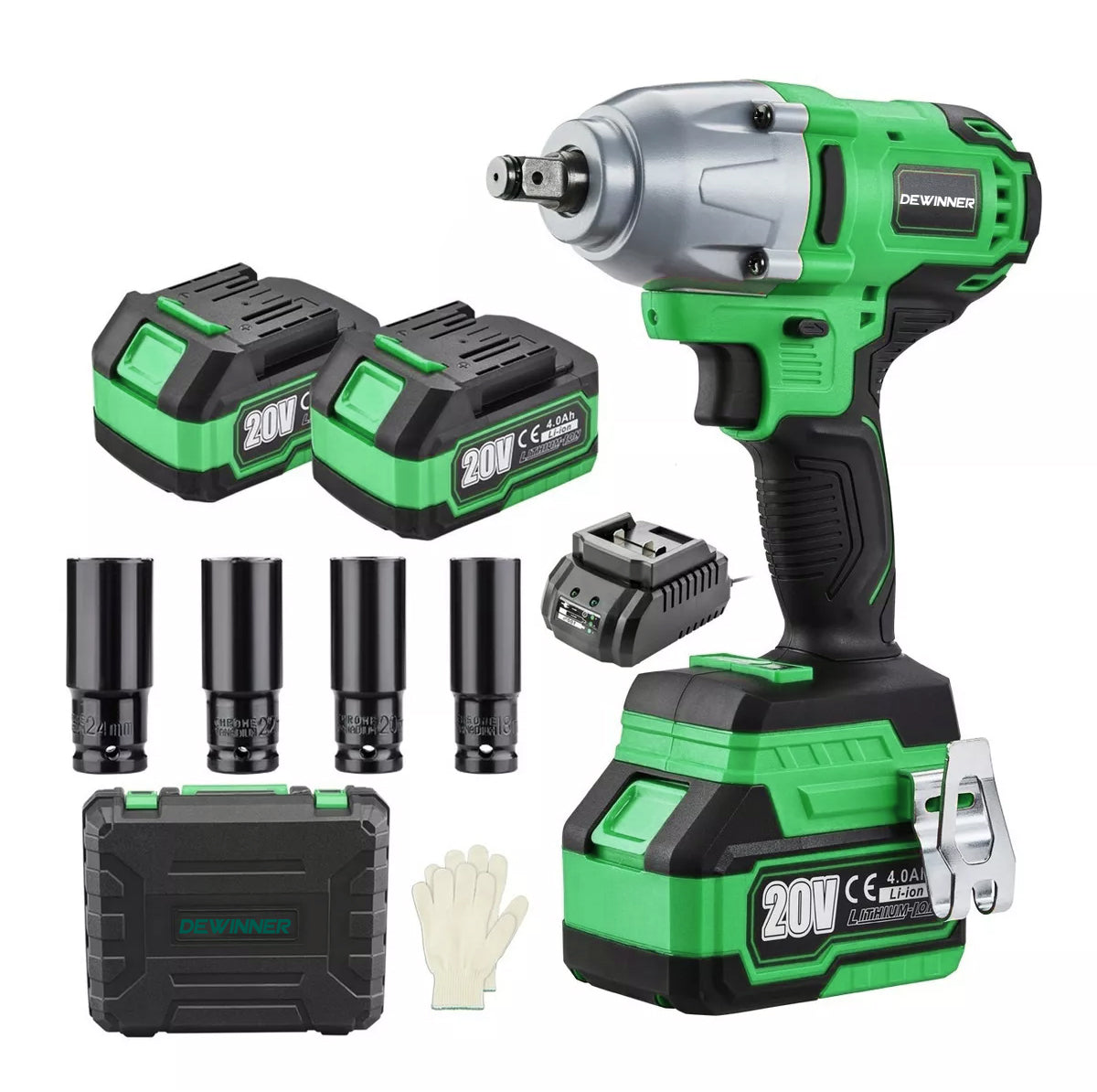 Llave De Impacto Inalámbrica DEWINNER 3758 2batería 4.0ah