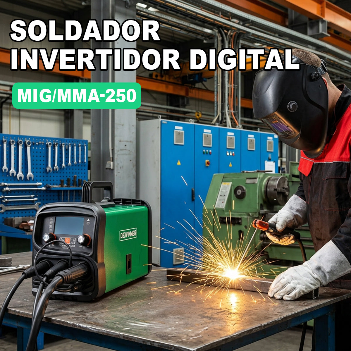 Máquina De Soldar Profesional Dewinner – MIG/MMA-250 (110V–220V)