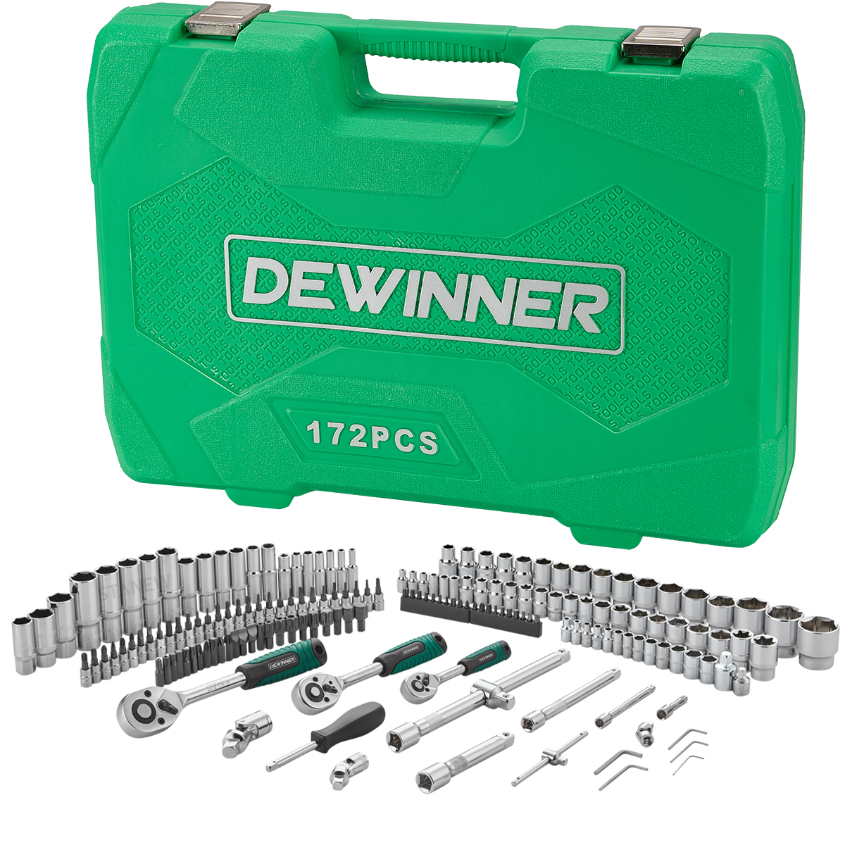 Juego De Dados 172 Piezas DWEINNER Llaves Autocle Con Estuche