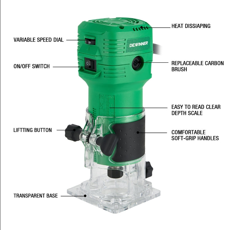 Router Dewinner 3709 Brocas Carburo 1/4