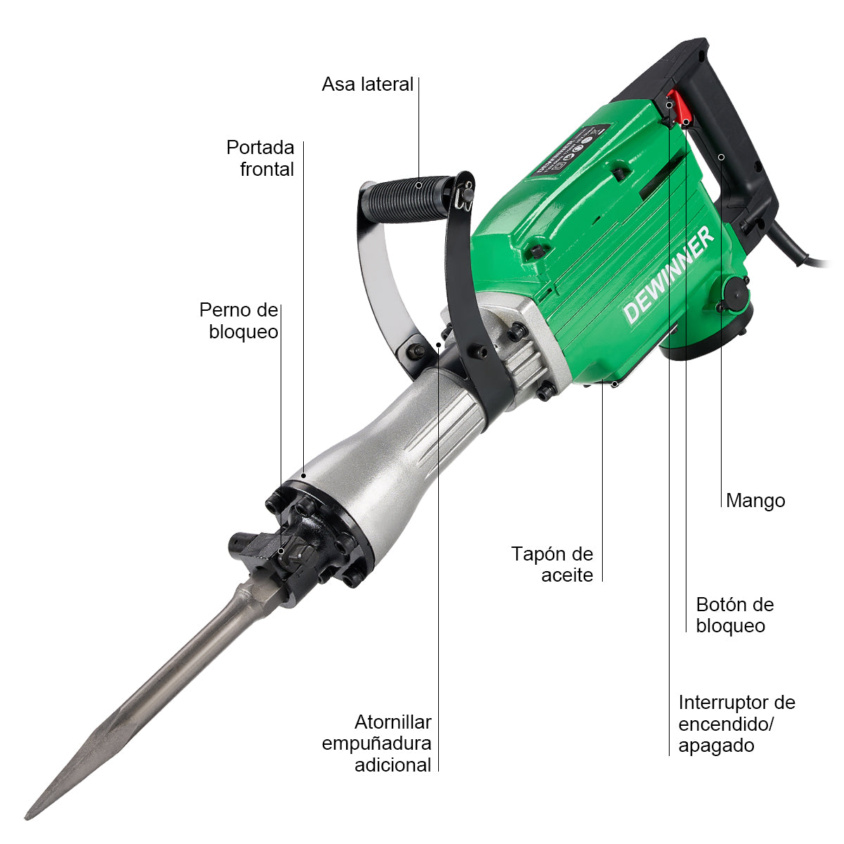 Demoledor Rompedor De Concreto 1700w Dewinner 65