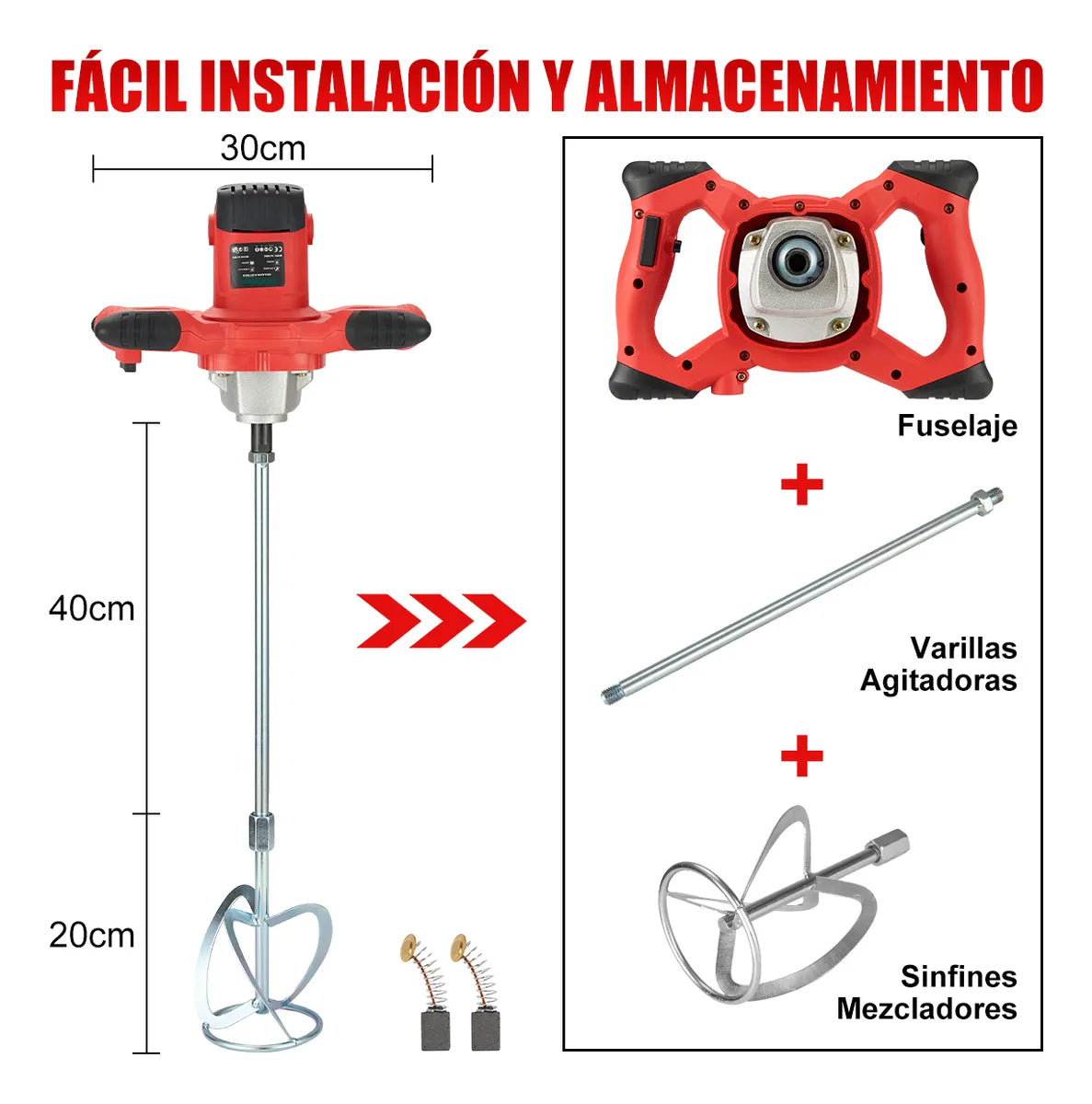 Mezcladora Eléctrica De Cemento/pintura DEWINNER 6 Velocidade