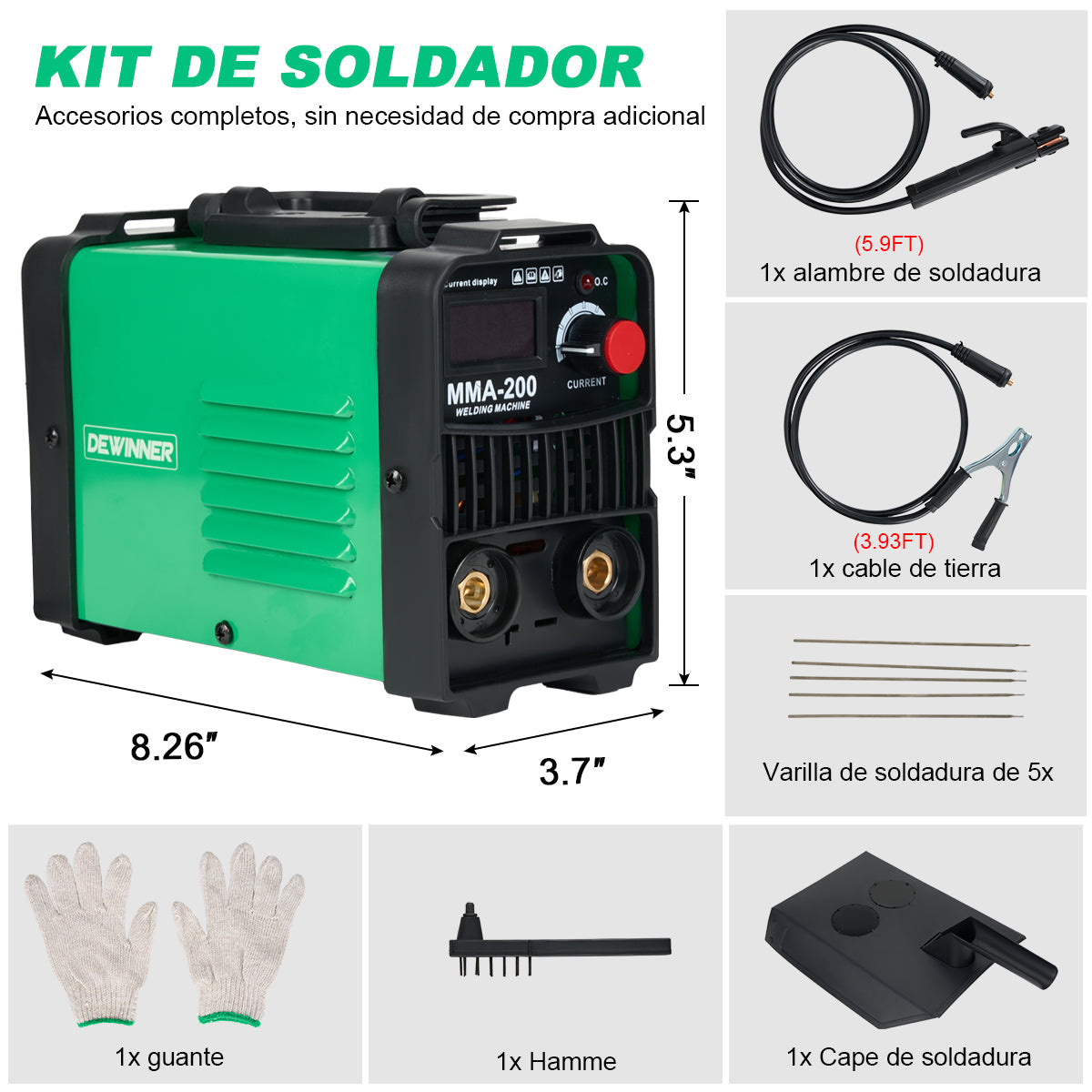 Soldadora Electrica Dewinner 110v Verde oscur-60Hz