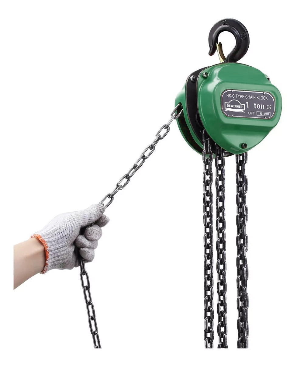 Polipasto De Cadena Triangular 1 Tonelada 5 Metros DEWINNER