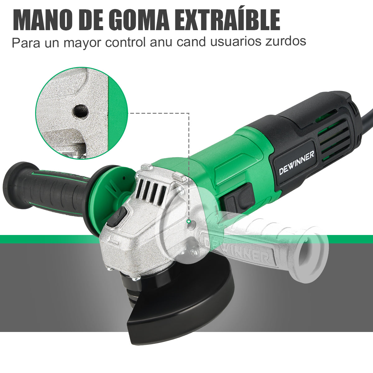 Mini amoladora angular pulidora DEWINNER 750W Verde