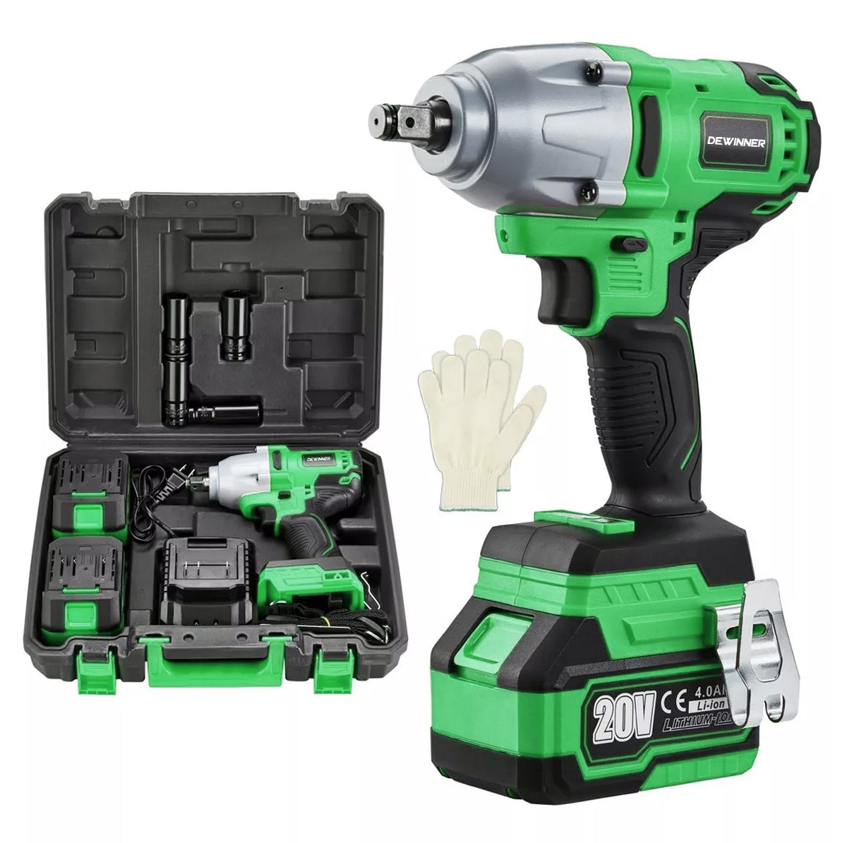 Llave De Impacto Inalámbrica DEWINNER 3758 2batería 4.0ah