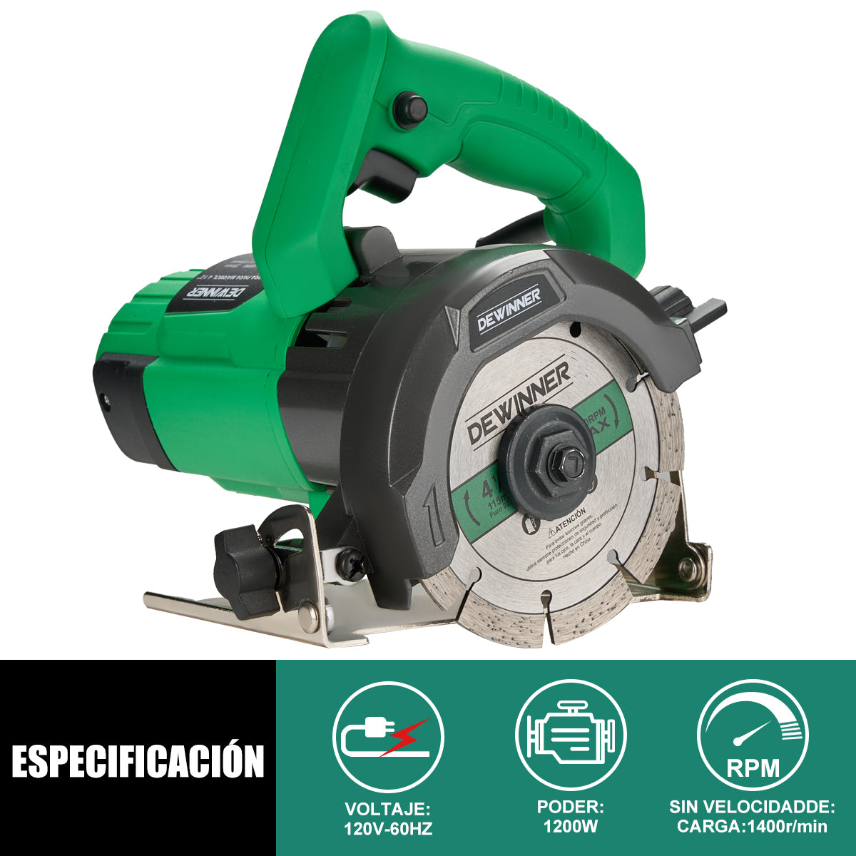 Cortadora para mármol 4-1/2" 1200 W 12G115 Dewinner