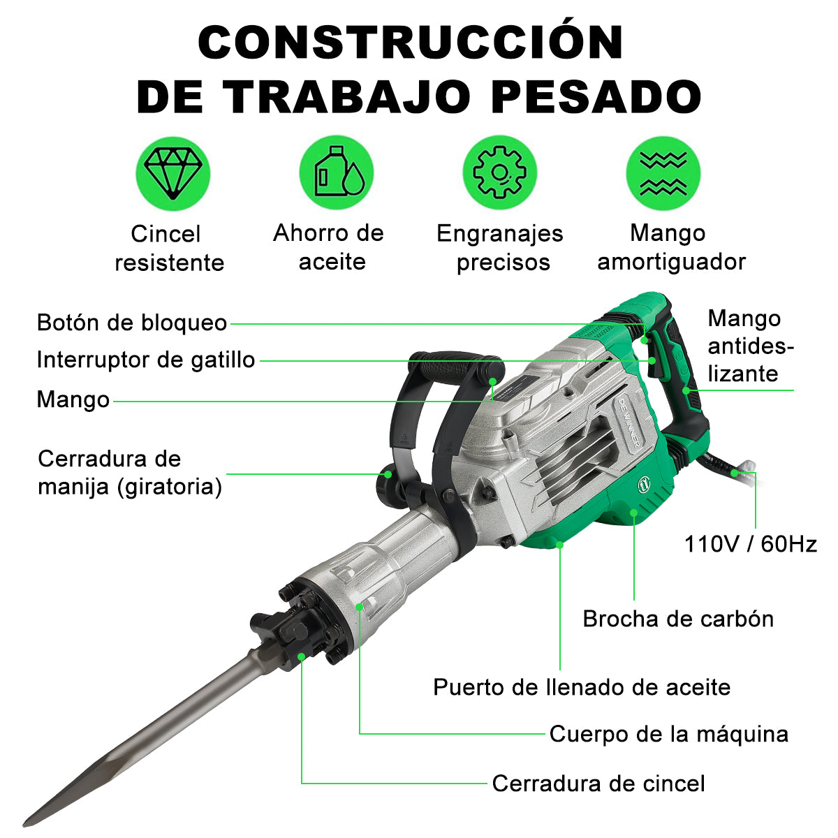 Martillo Demoledor DEWINNER Para Concreto