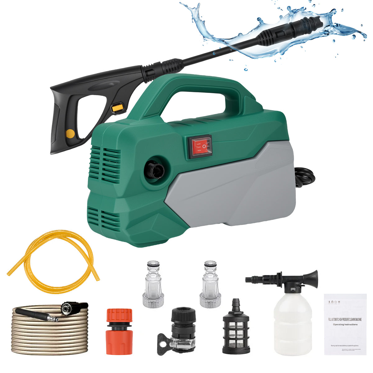 DEWINNER Lavadora de autos eléctrica portátil de alta presión de 1200 W