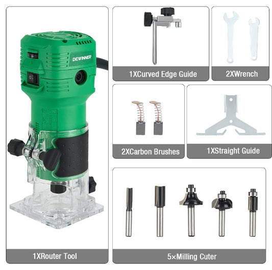 Router Dewinner 3709 Brocas Carburo 1/4