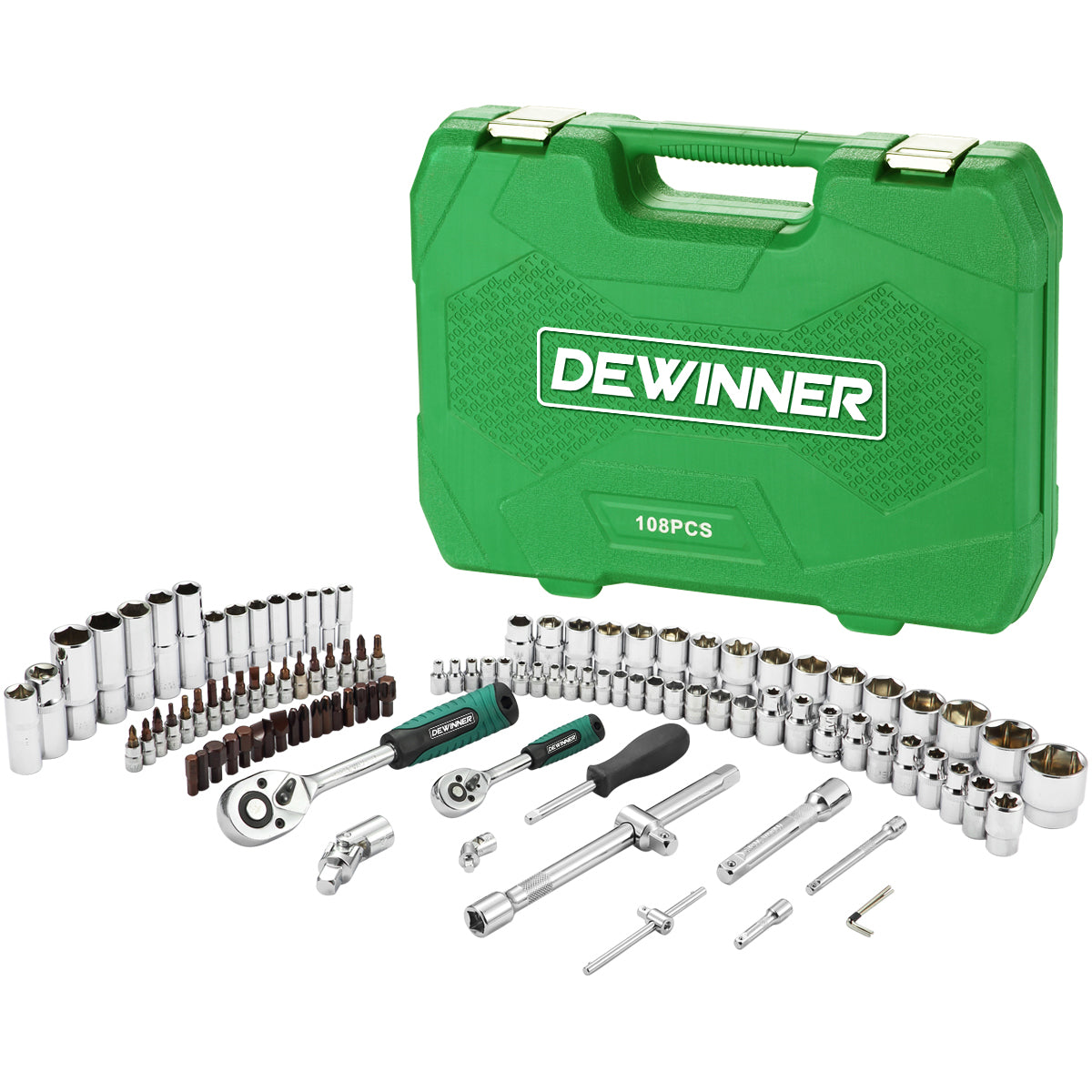 DEWINNER De Herramientas Mecanica Dados Acerokit108 Pzas