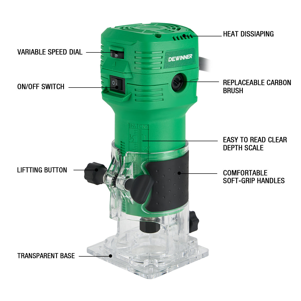 Router DEWINNER 1026 650w 6 Velocidades