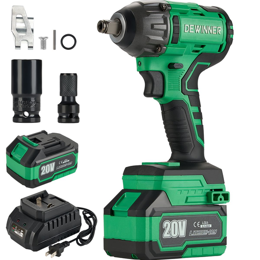 Llave De Impacto Inalámbrica De 1 Dados 320nm 1*4.0a 20v Bateria Dewinner