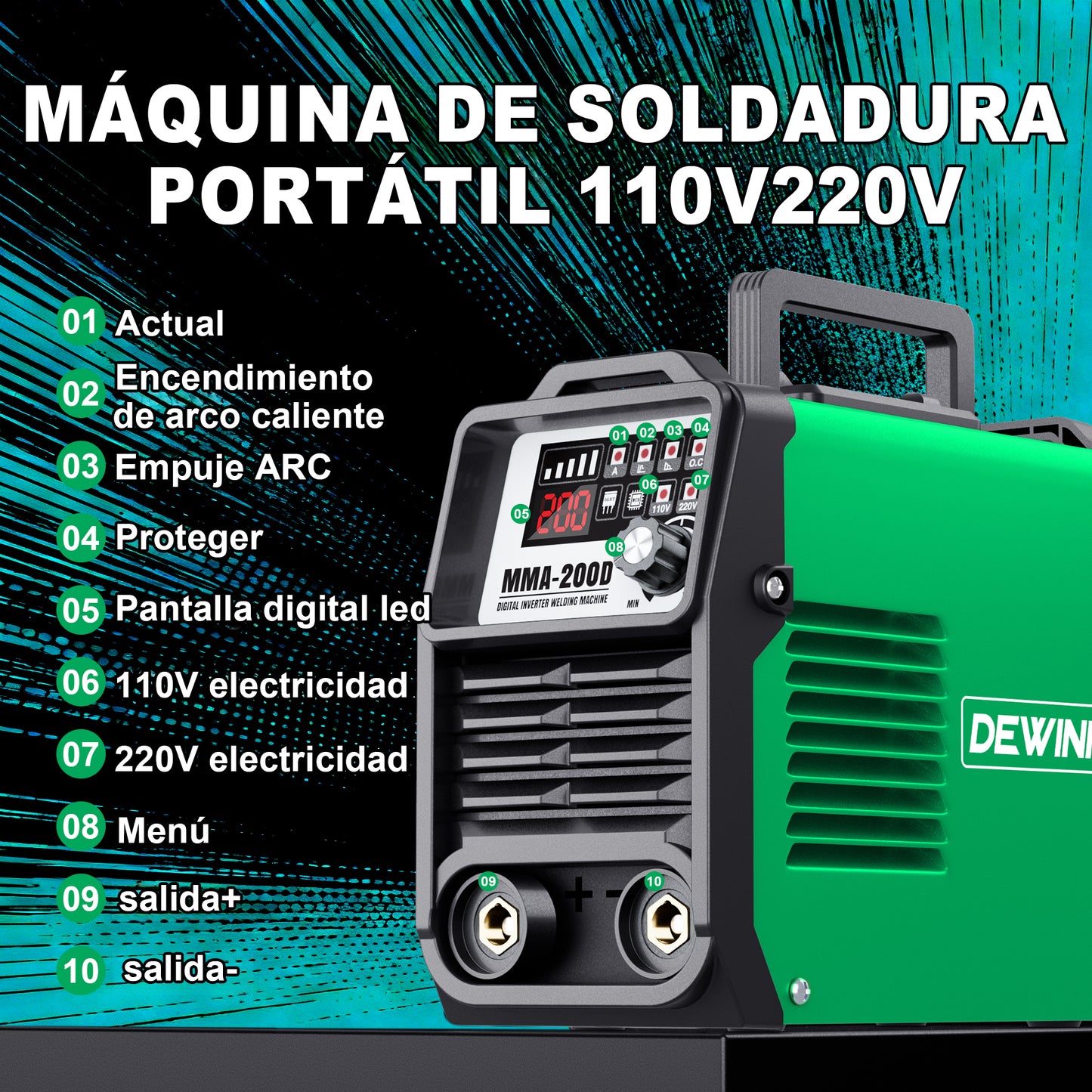 DEWINNER Soldador manual portátil de doble voltaje