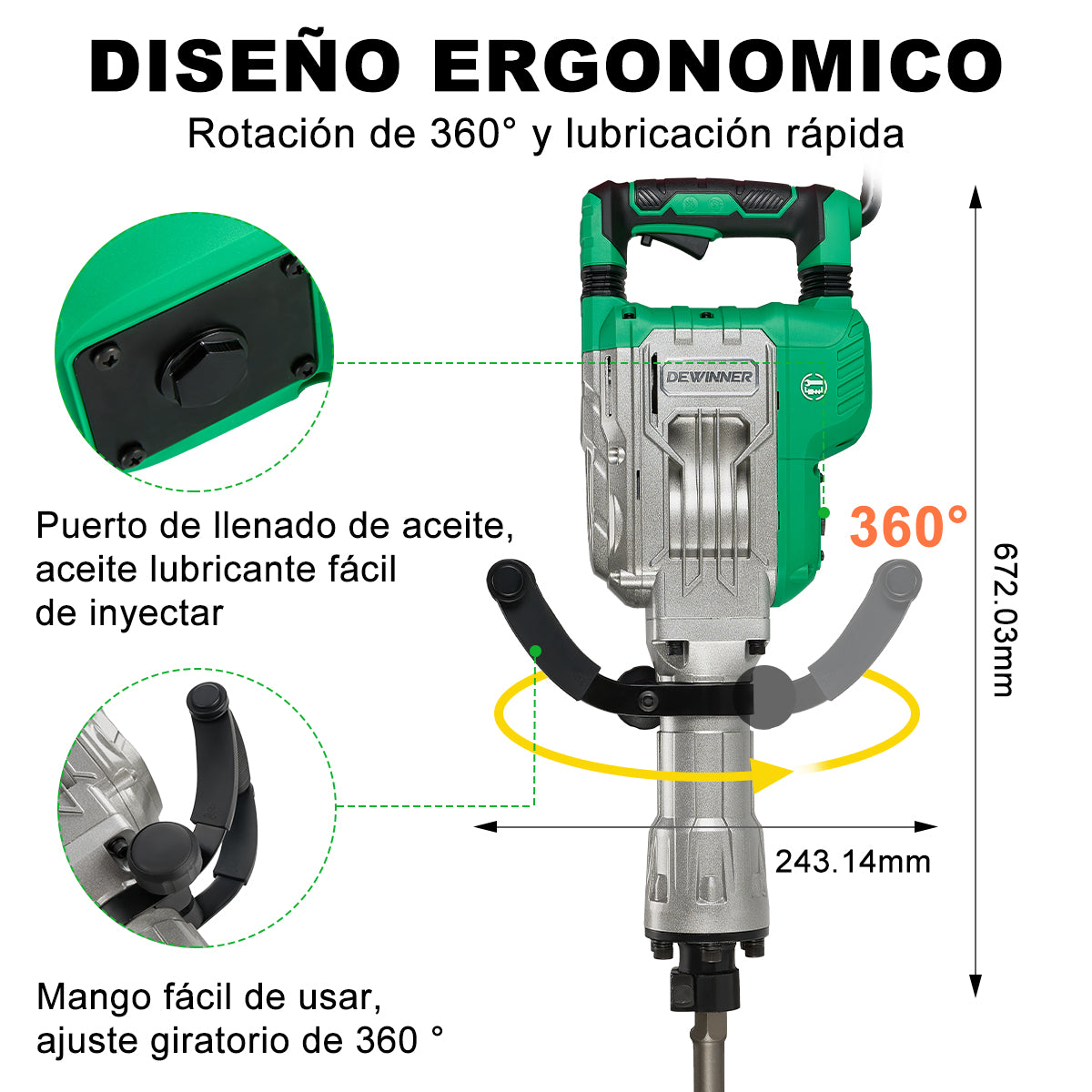 Martillo Demoledor DEWINNER Para Concreto