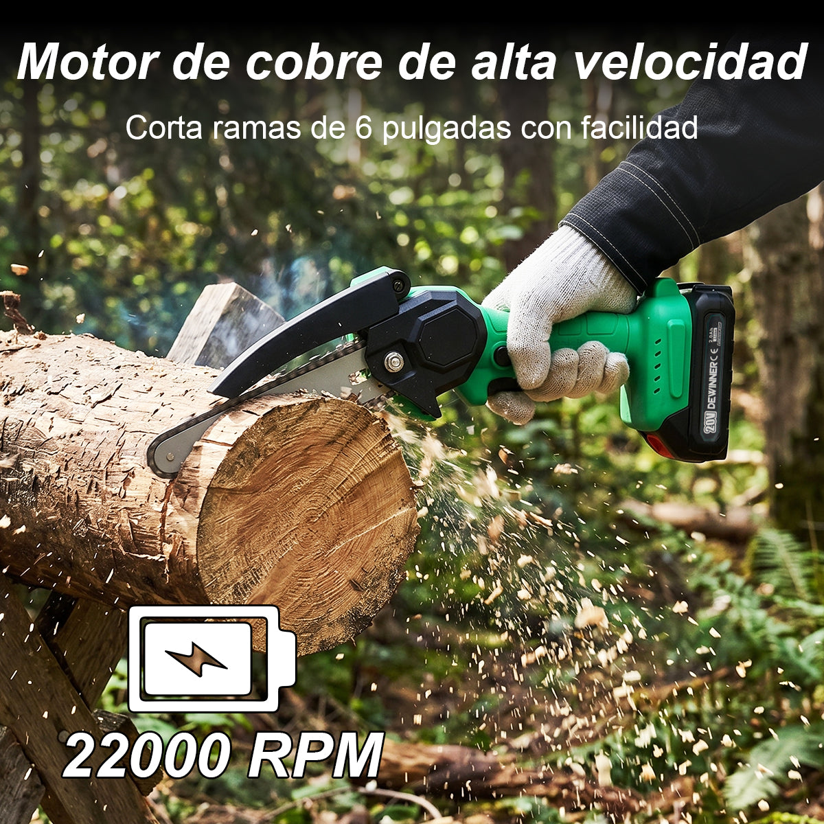 Mini Motosierra Inalámbrica 500w 2000rpm 2 En 1 ( 4 Pulgadas,6pulgadas) Dewinner