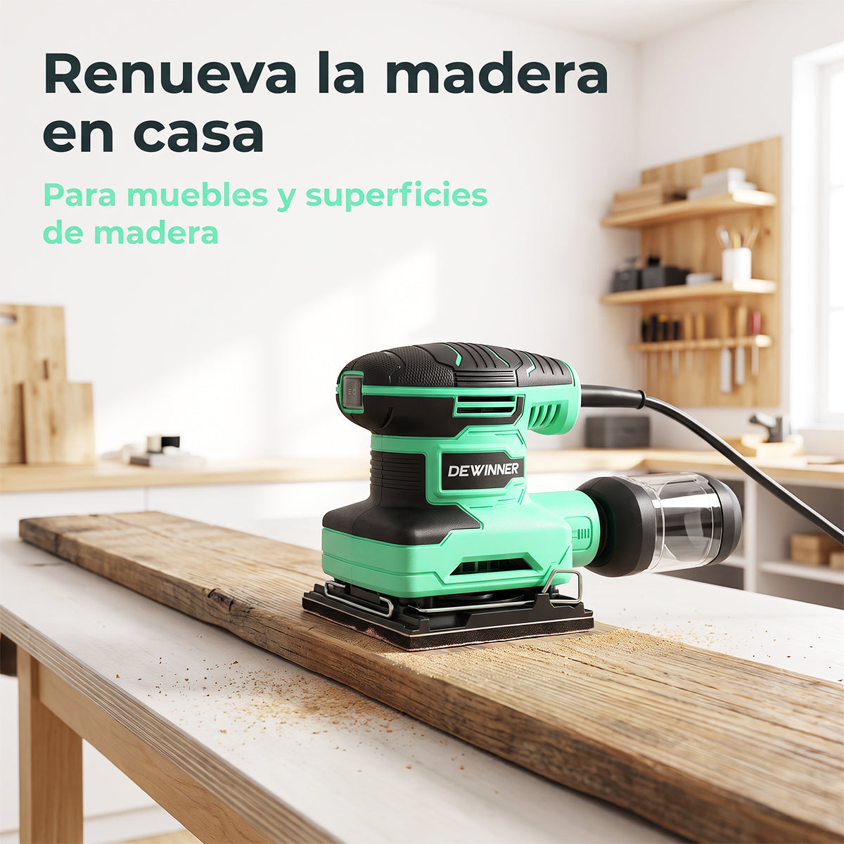 Lijadora orbital cuadrada Dewinner