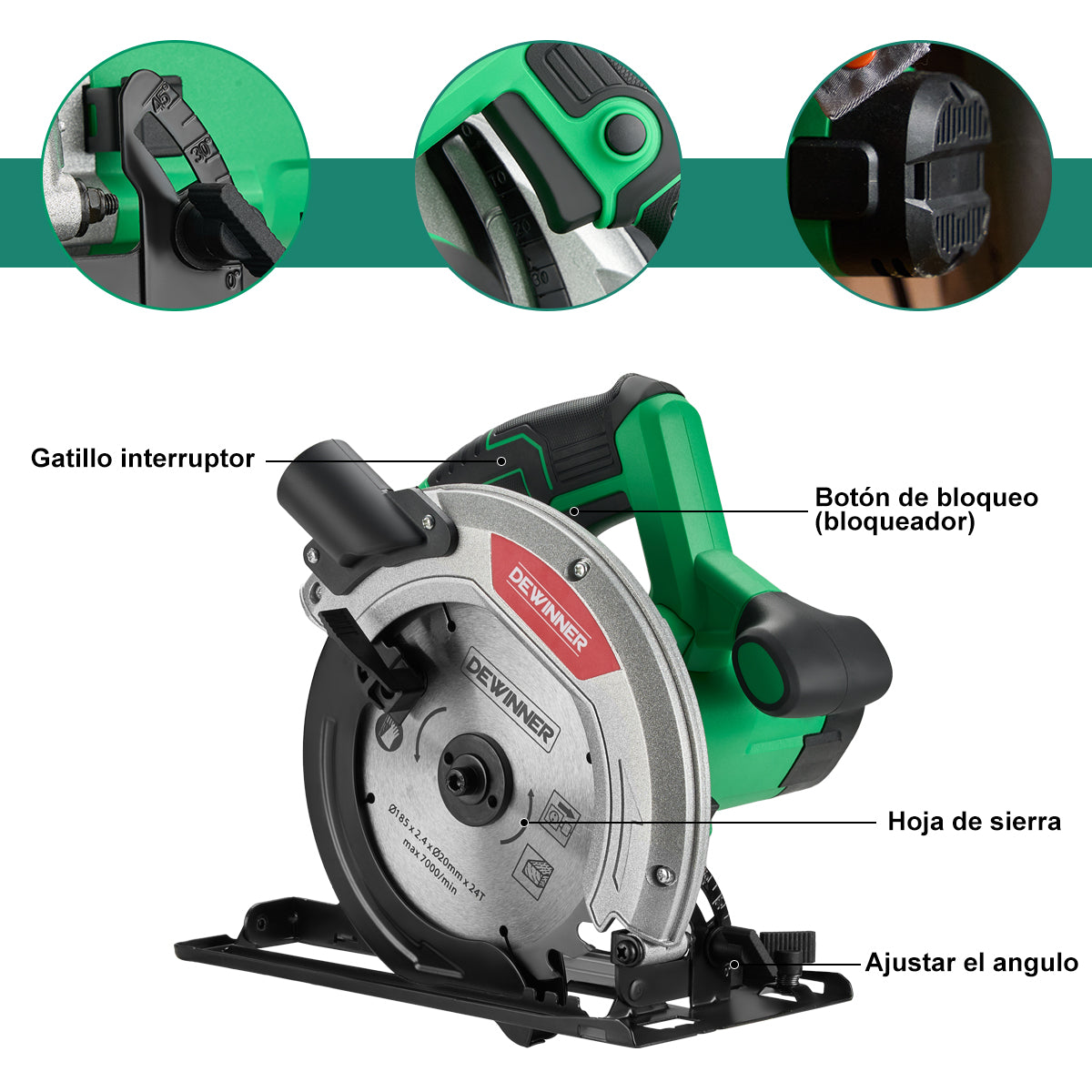 Sierra circular eléctrica DEWINNER