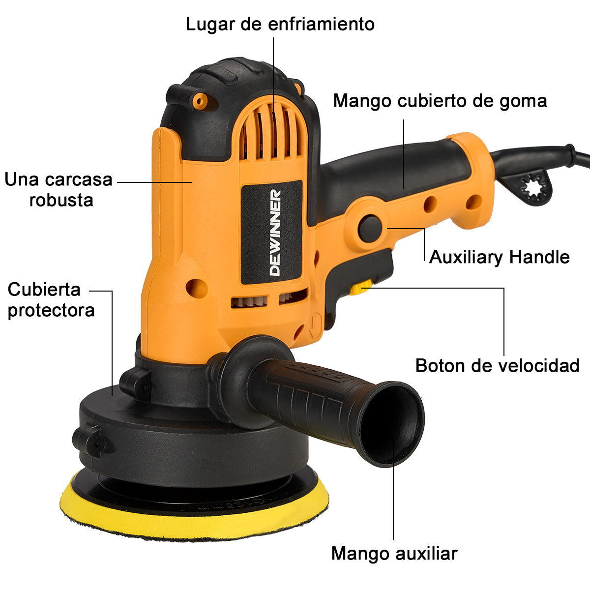 Pulidora eléctrica para coches DEWINNER DW-6401 de 700 W