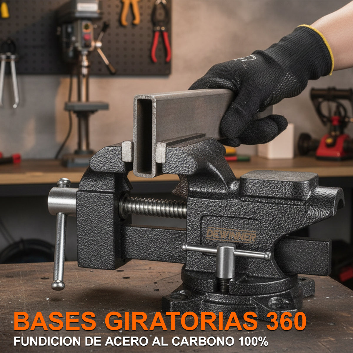Tornillo de banco de hierro fundido DEWINNER de 4,5 pulgadas