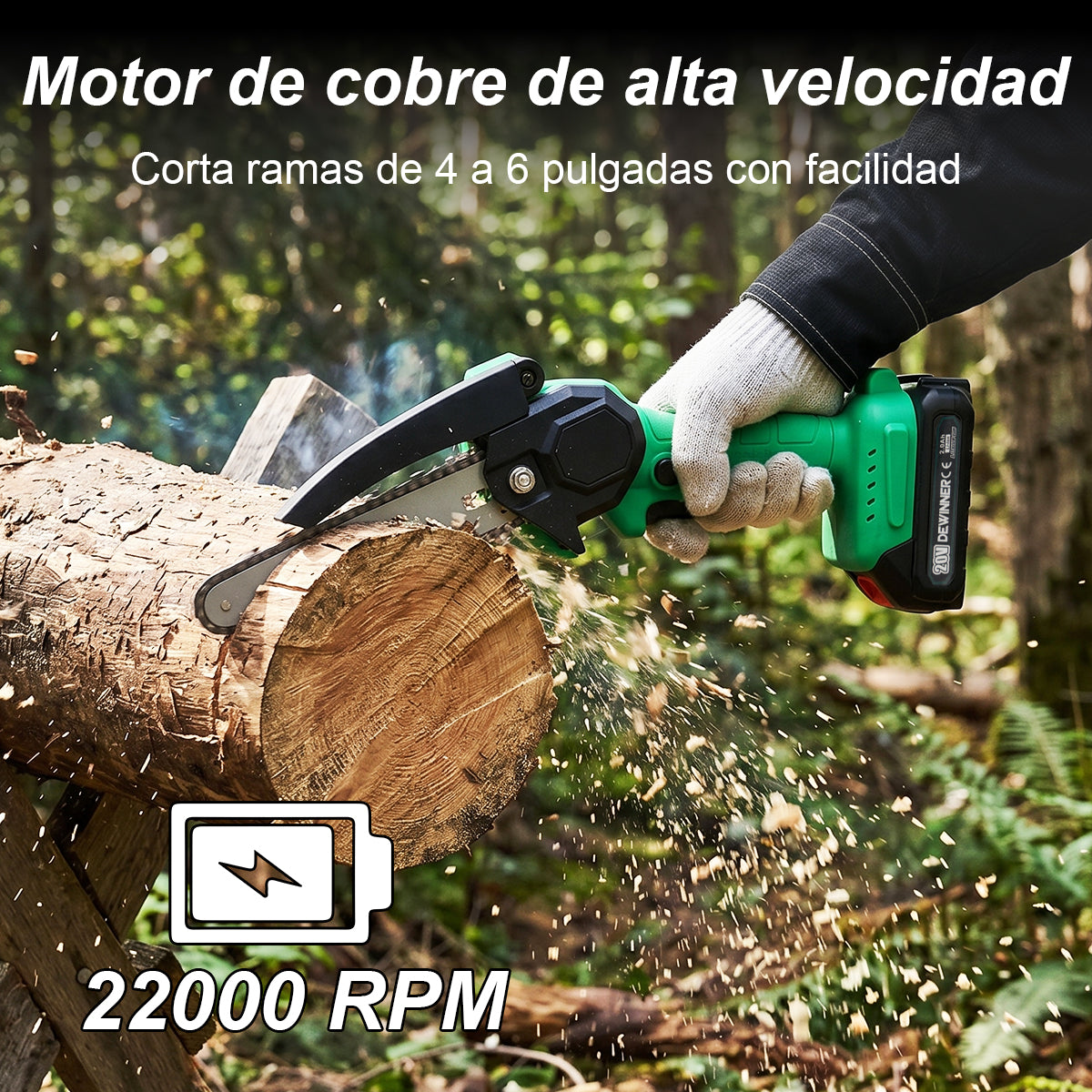 Mini Motosierra Inalámbrica 500w 2000rpm 2 En 1 ( 4 Pulgadas, 6 pulgadas ) Dewinner