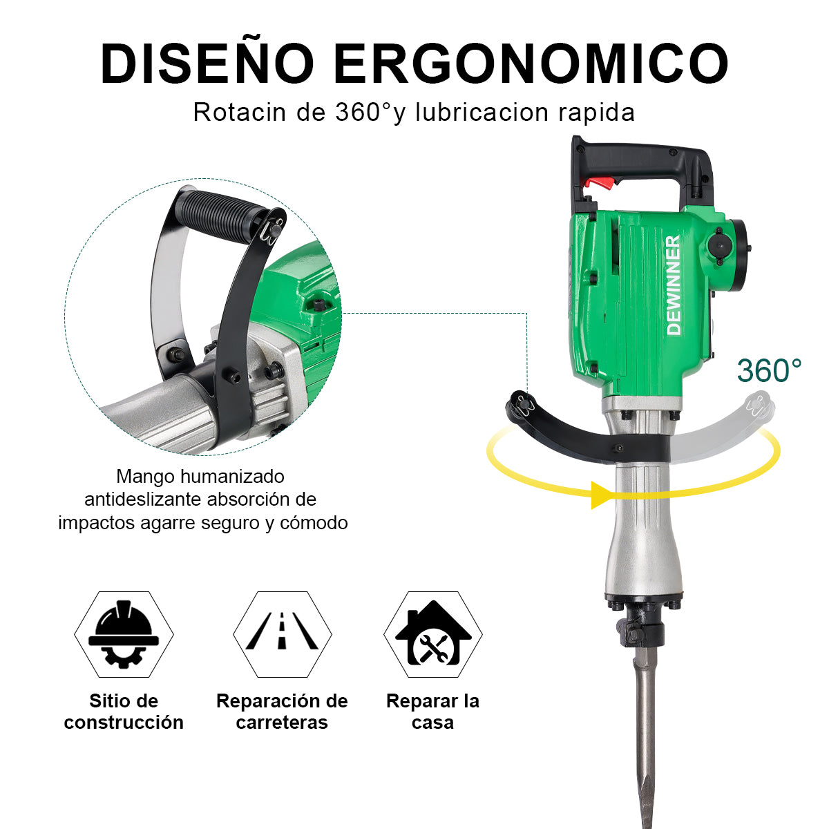 Demoledor Rompedor De Concreto 1700w Dewinner 65