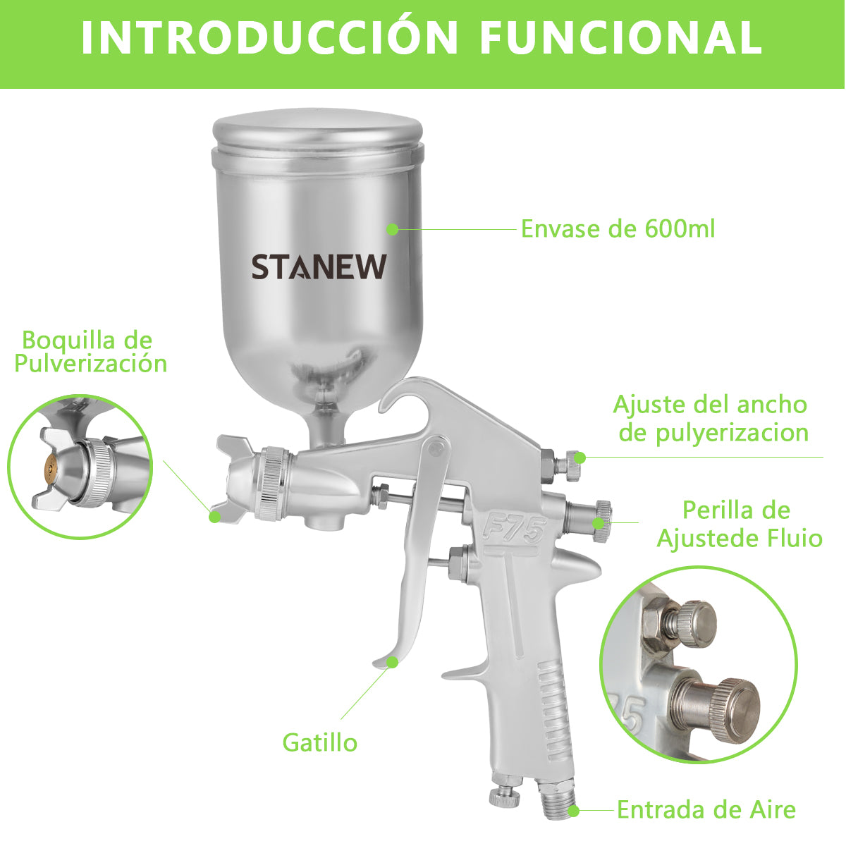 Pistola de gravedad STANEW F-75DG