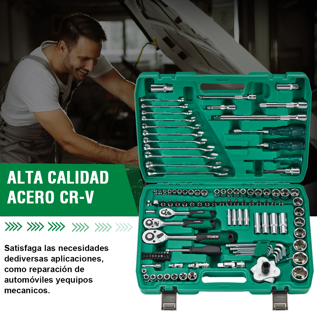 Juego De Herramientas Reparación De Automóviles Stanew 121pz